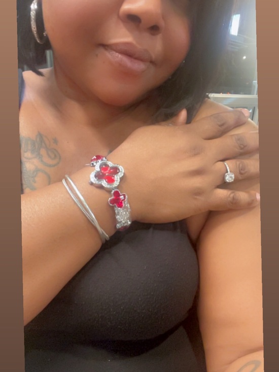 Jewelry - Red Flower Crystal Bracelet — Women Jewelry